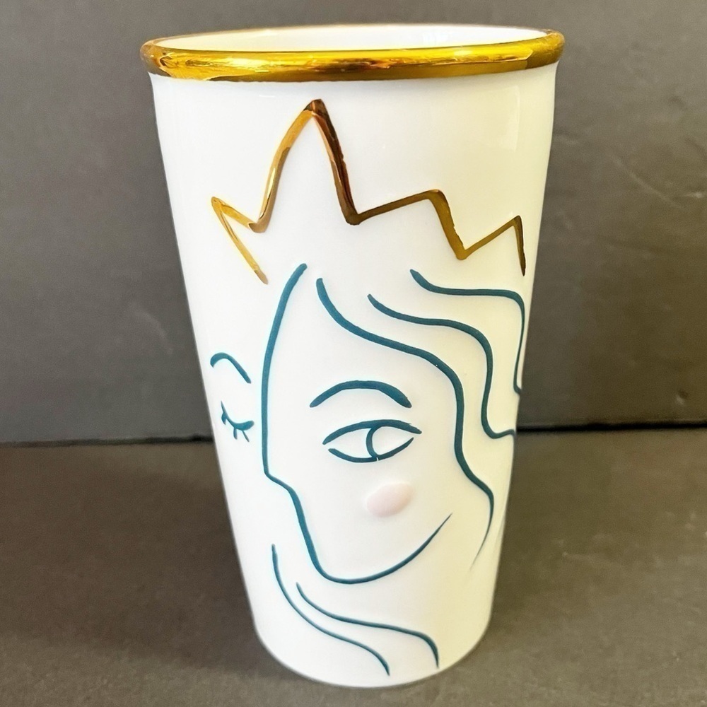 Starbucks 2017 Crown Anniversary Siren Crystal Ceramic Tumbler Traveler Mug 10oz